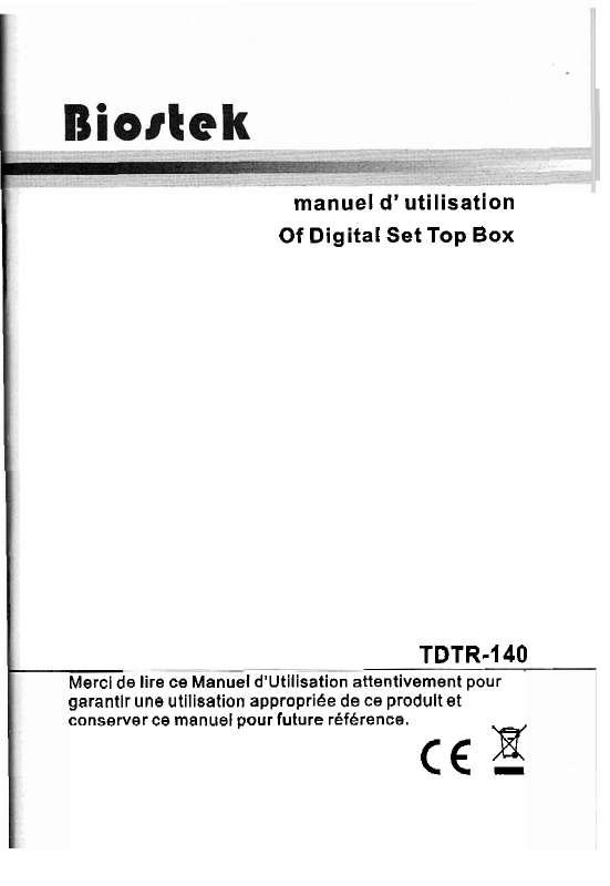 Guide utilisation  BIOSTEK TDTR-140  de la marque BIOSTEK