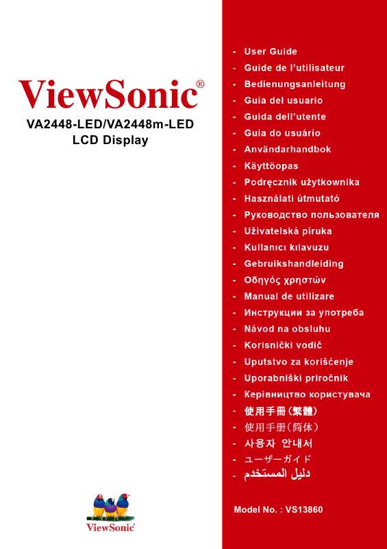 Guide utilisation VIEWSONIC VA2448-LED  de la marque VIEWSONIC