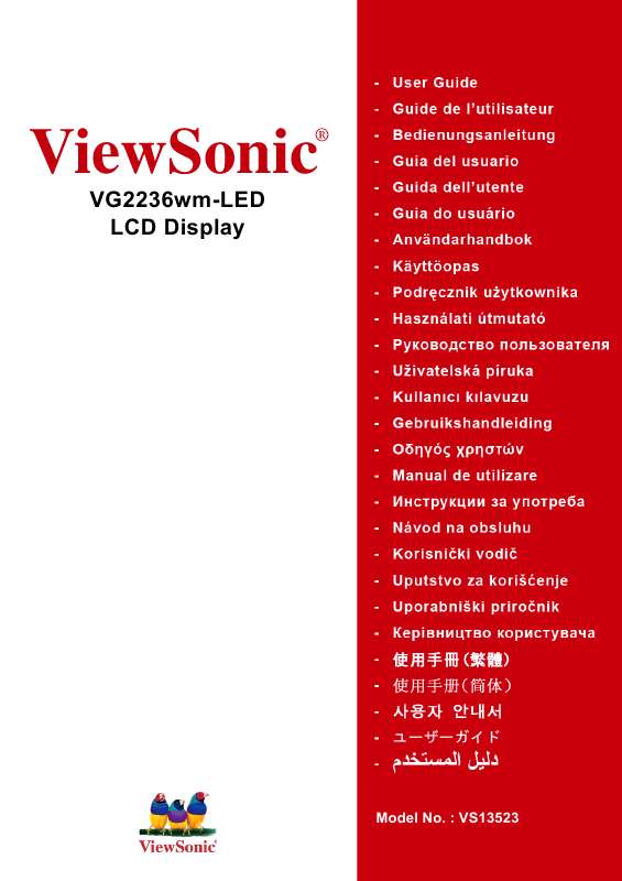 Guide utilisation VIEWSONIC VG2236WM-LED  de la marque VIEWSONIC
