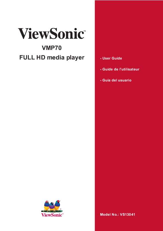 Guide utilisation  VIEWSONIC VMP70  de la marque VIEWSONIC