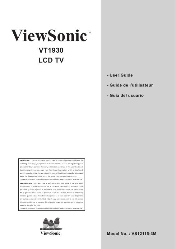 Guide utilisation  VIEWSONIC VT1930  de la marque VIEWSONIC
