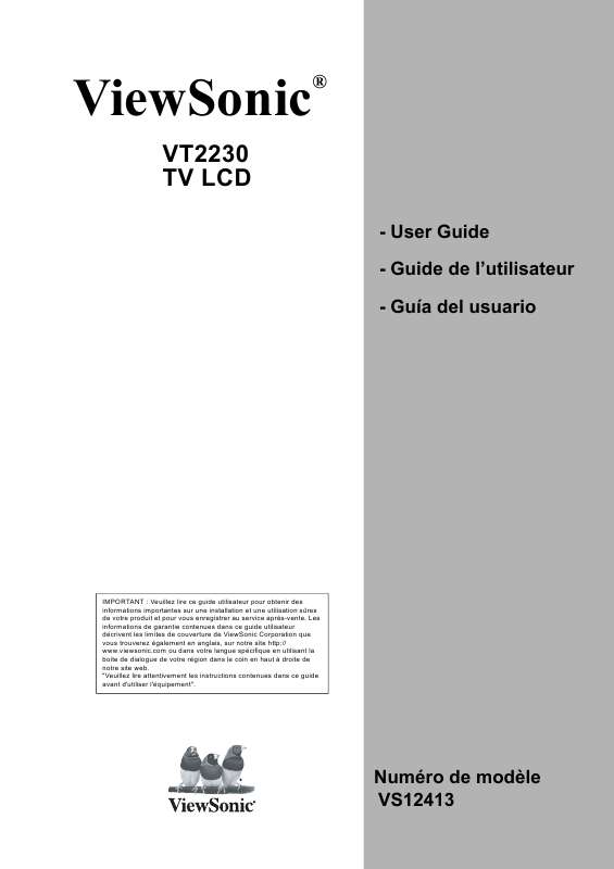 Guide utilisation  VIEWSONIC VT2230  de la marque VIEWSONIC