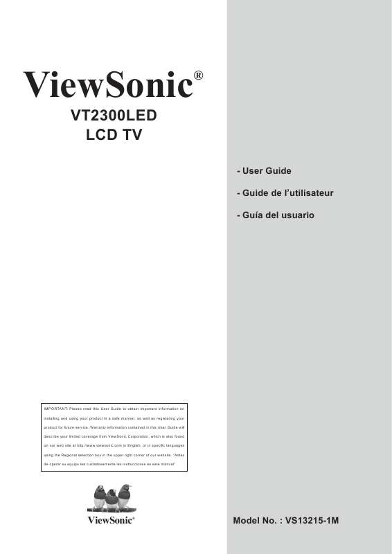 Guide utilisation  VIEWSONIC VT2300LED  de la marque VIEWSONIC