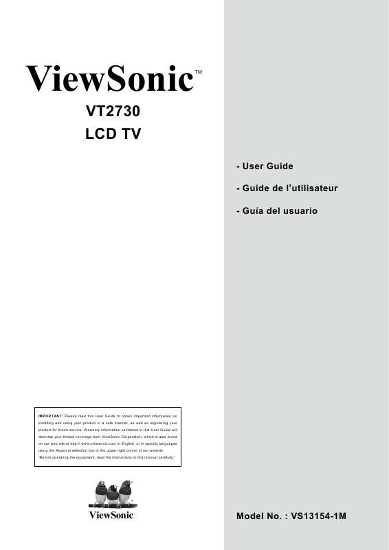 Guide utilisation  VIEWSONIC VT2730  de la marque VIEWSONIC