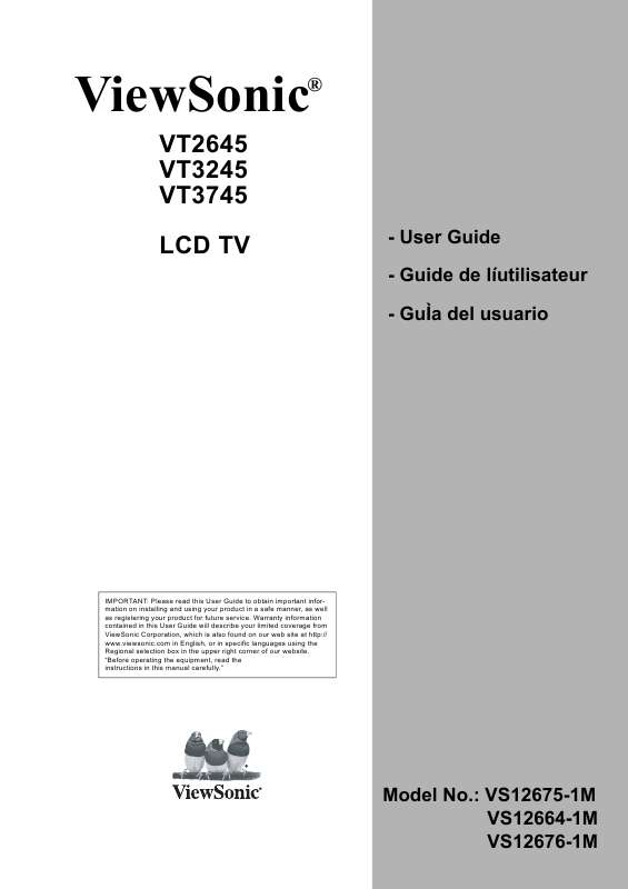 Guide utilisation  VIEWSONIC VT3245  de la marque VIEWSONIC