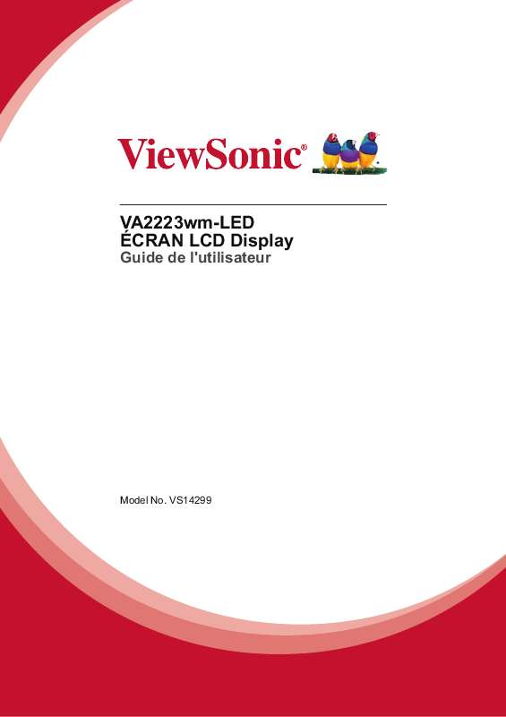Guide utilisation VIEWSONIC VA2223WM-LED  de la marque VIEWSONIC