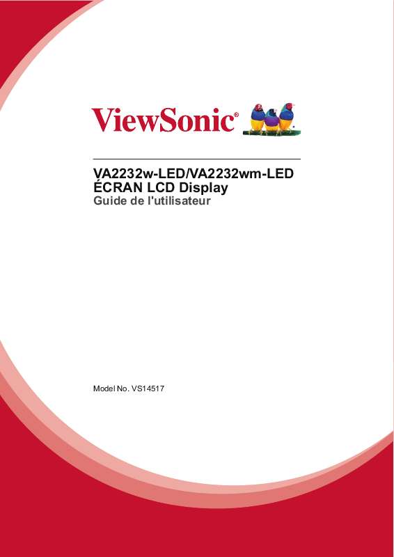Guide utilisation VIEWSONIC VA2232WM-LED  de la marque VIEWSONIC