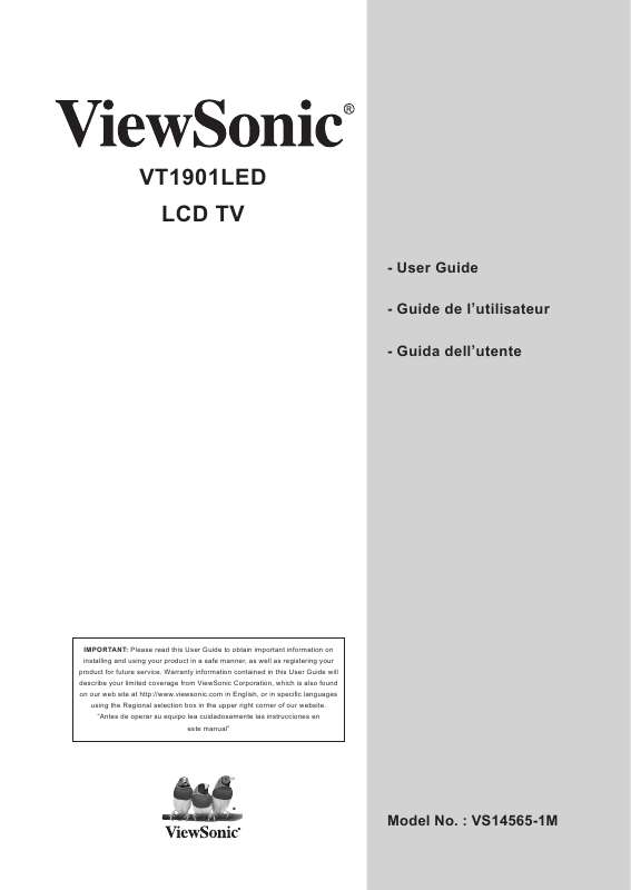 Guide utilisation VIEWSONIC VT1901LED  de la marque VIEWSONIC