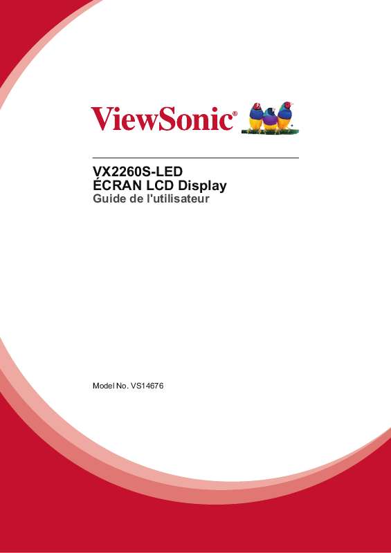 Guide utilisation VIEWSONIC VX2260S-LED  de la marque VIEWSONIC