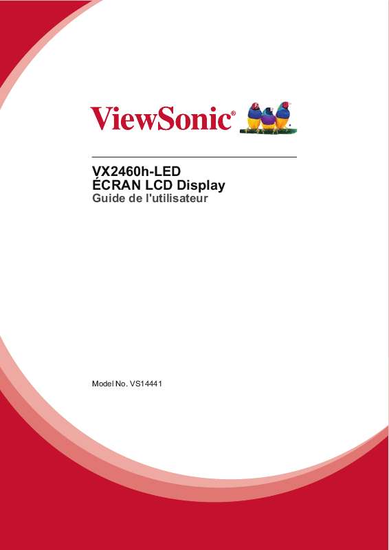 Guide utilisation VIEWSONIC VX2460H-LED  de la marque VIEWSONIC