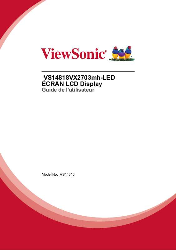 Guide utilisation VIEWSONIC VX2703MH-LED  de la marque VIEWSONIC