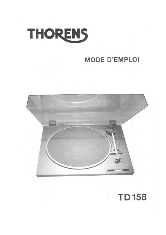 Guide utilisation THORENS TD 158  de la marque THORENS