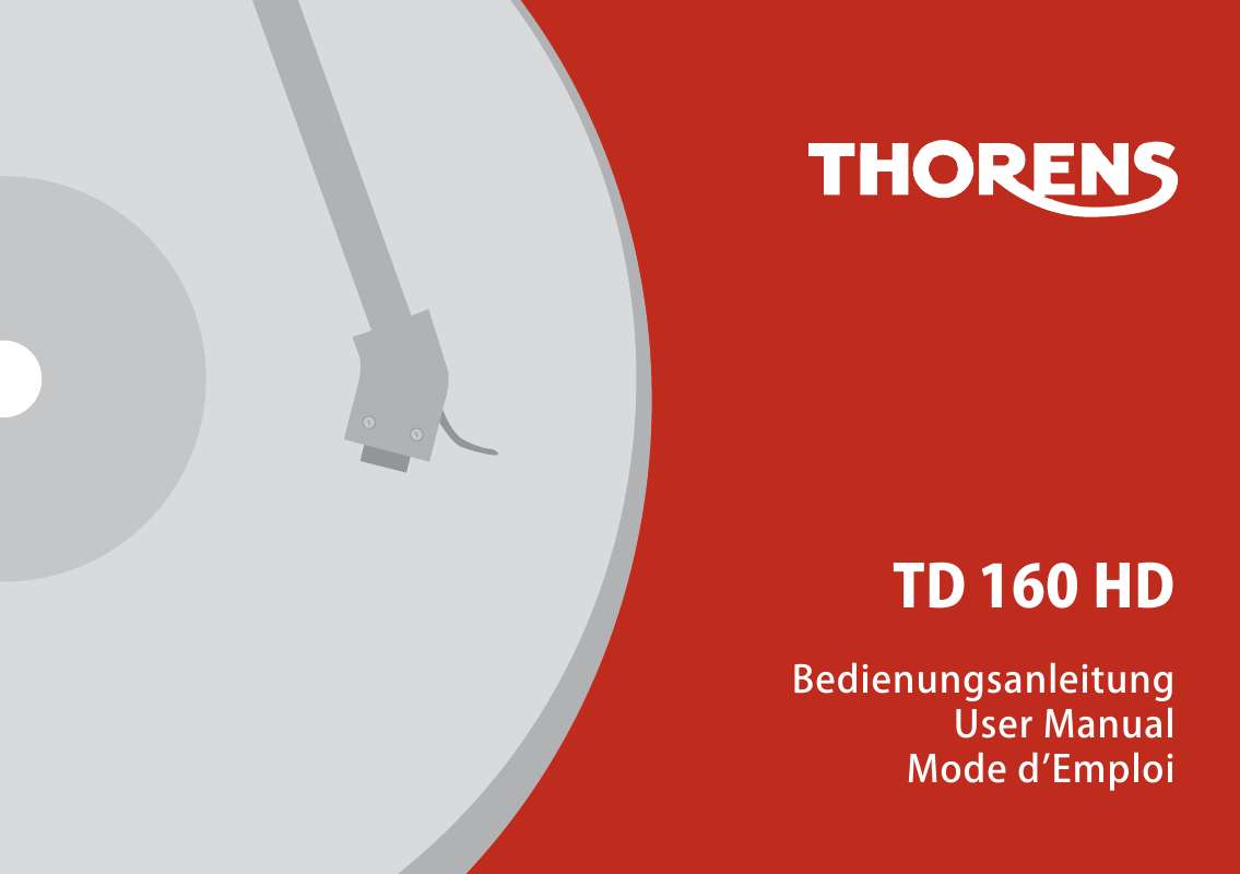 Guide utilisation THORENS TD 160 HD  de la marque THORENS