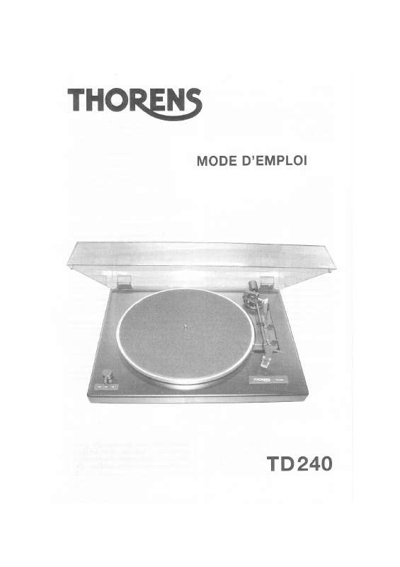 Guide utilisation THORENS TD 240  de la marque THORENS