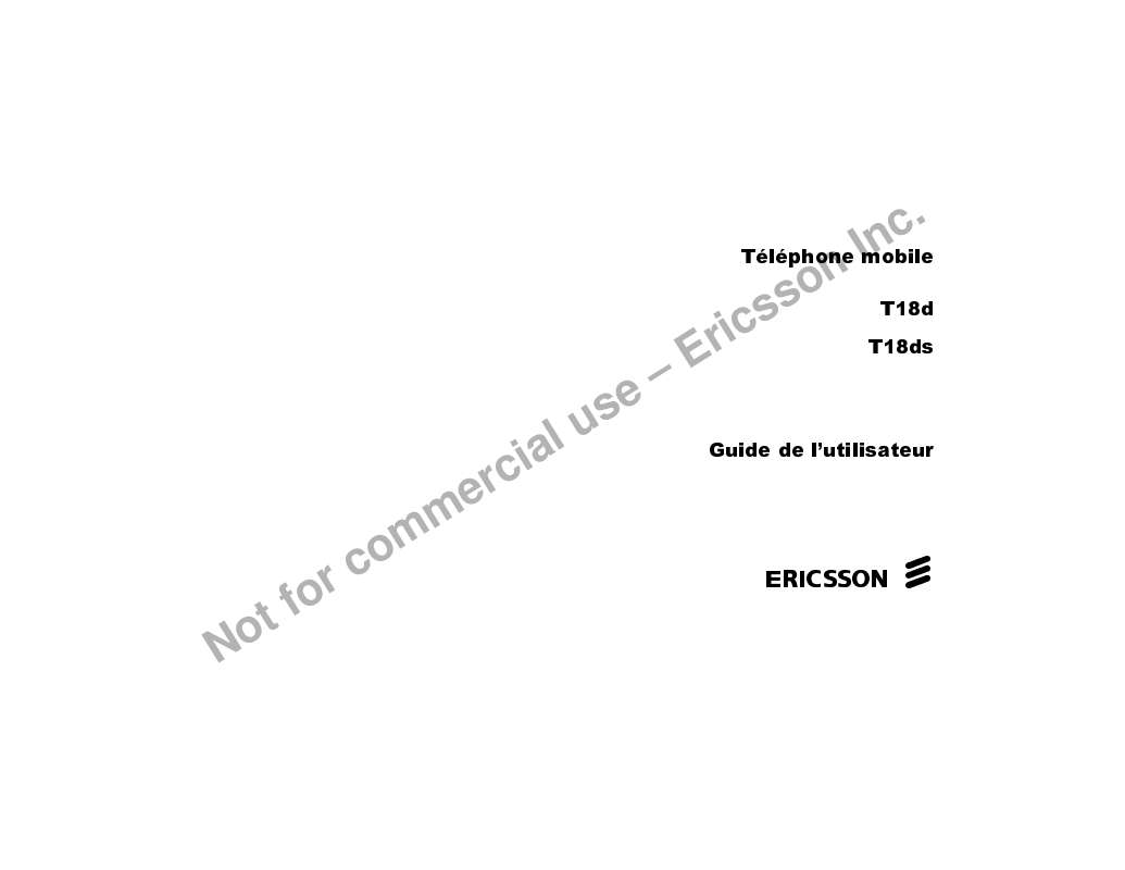 Guide utilisation ERICSSON T18D  de la marque ERICSSON