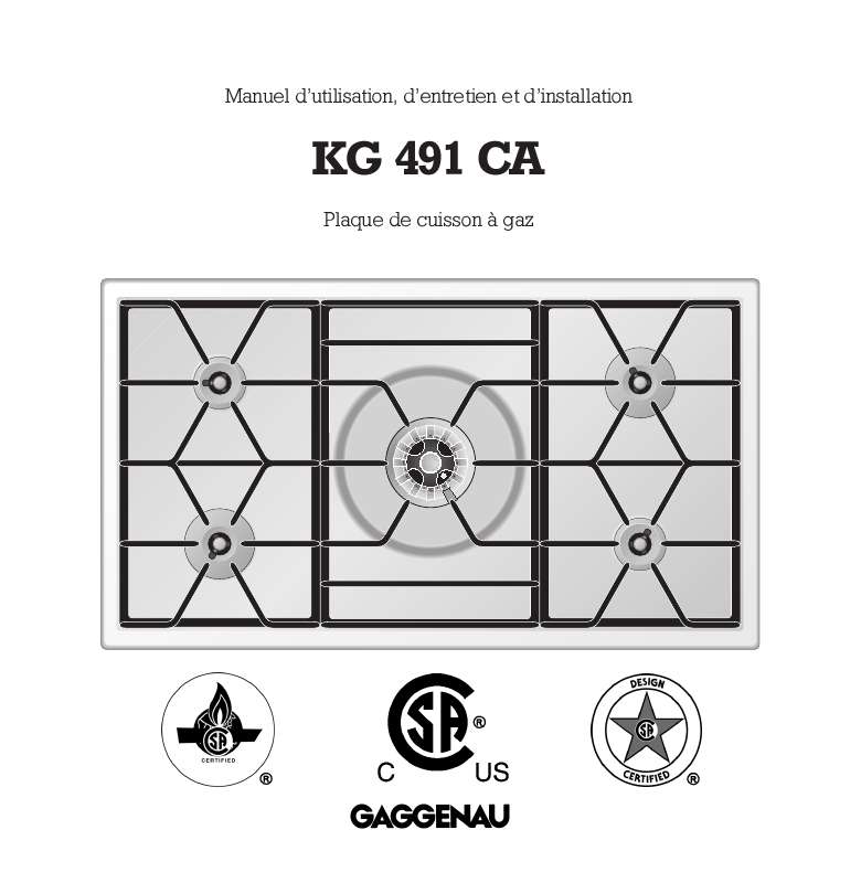 Guide utilisation  GAGGENAU KG491210CA  de la marque GAGGENAU