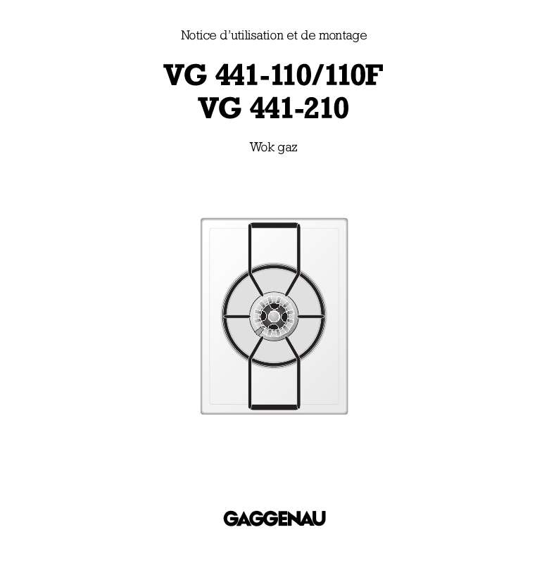 Guide utilisation  GAGGENAU VG441110F  de la marque GAGGENAU