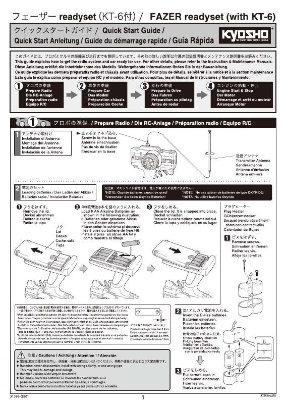Guide utilisation  KYOSHO FAZER KT 6  de la marque KYOSHO
