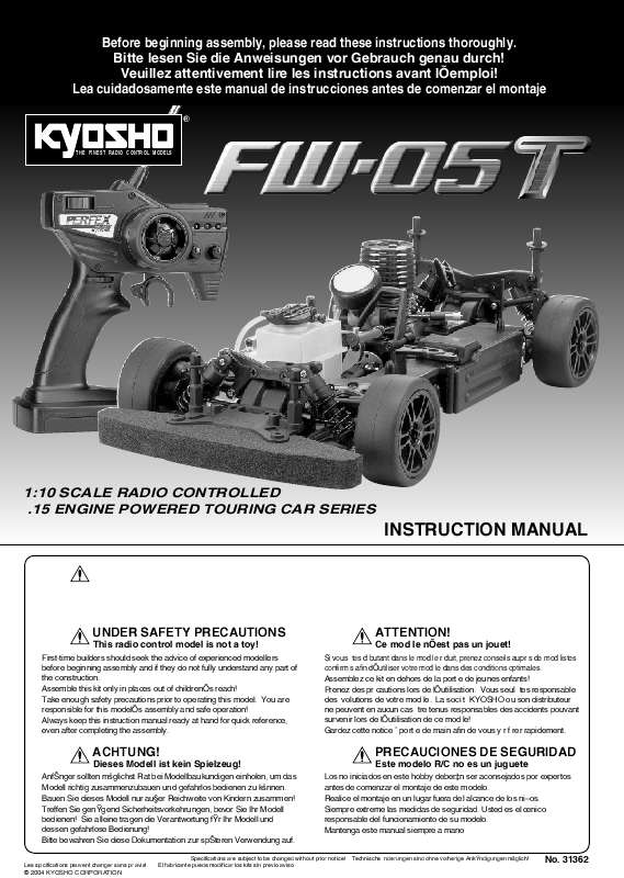 Guide utilisation  KYOSHO FW-05T  de la marque KYOSHO