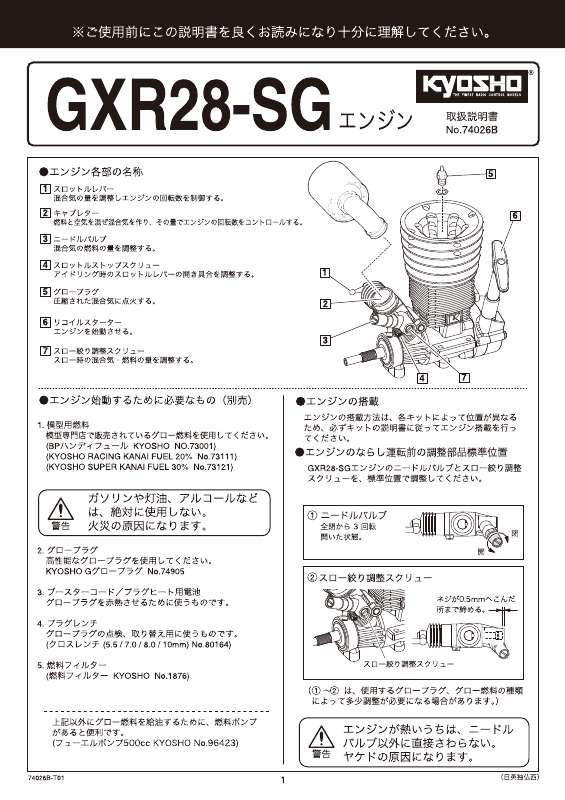 Guide utilisation  KYOSHO GXR28-SG  de la marque KYOSHO