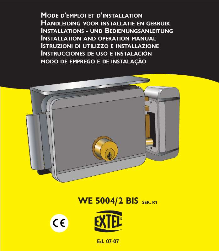 Guide utilisation  EXTEL WE 5004-2 BIS  de la marque EXTEL
