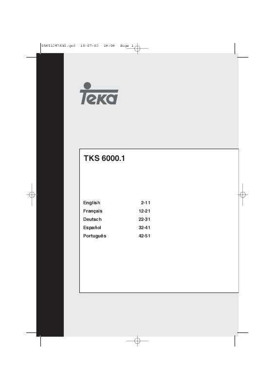 Guide utilisation TEKA TKS 6000E de la marque TEKA