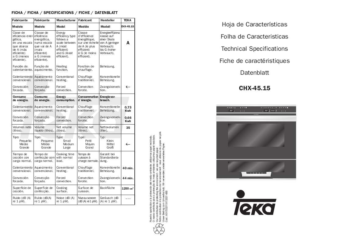 Guide utilisation TEKA CHX-45.15 de la marque TEKA
