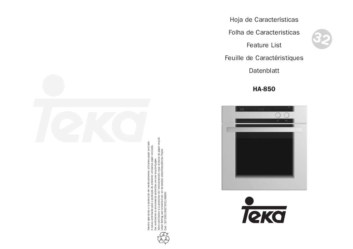 Guide utilisation TEKA HA-850 de la marque TEKA