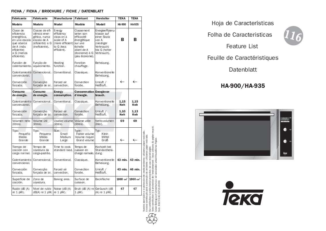 Guide utilisation TEKA HA-900  - INSTALLATION MANUAL de la marque TEKA