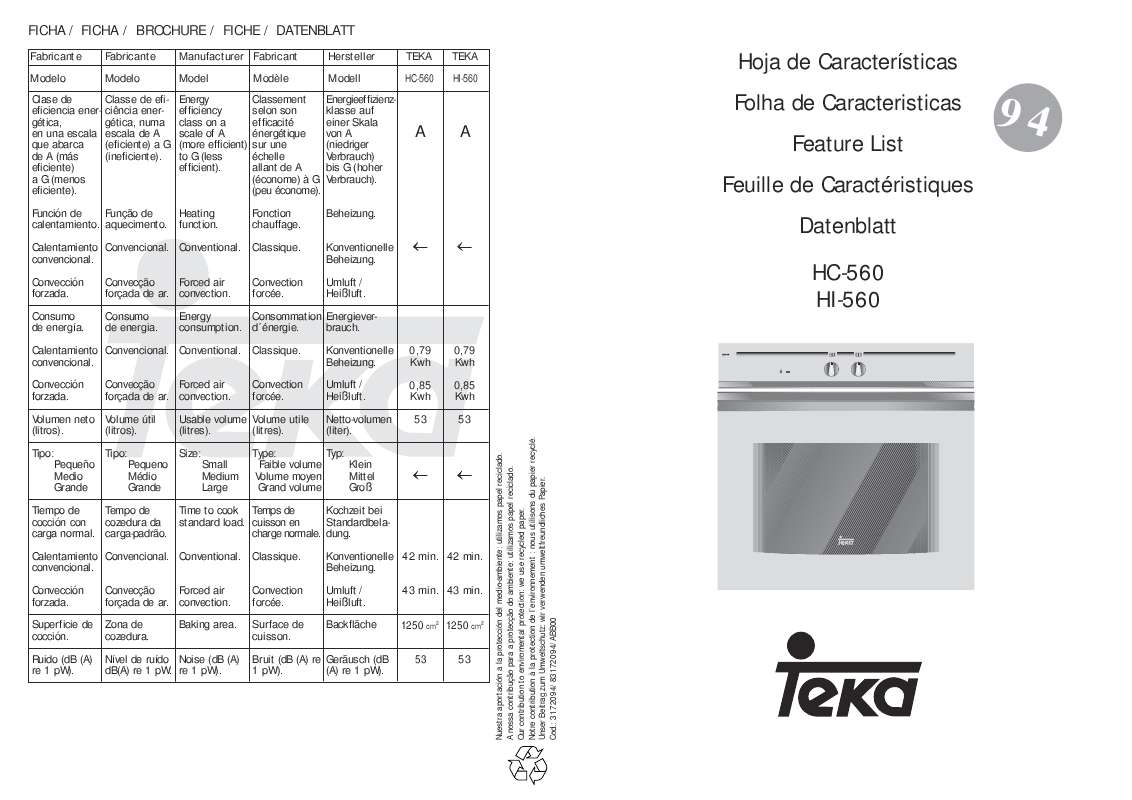 Guide utilisation TEKA HC-560  - INSTALLATION MANUAL de la marque TEKA