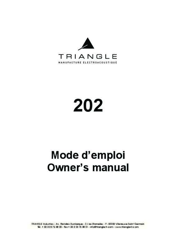 Guide utilisation TRIANGLE ZERIUS 202  de la marque TRIANGLE