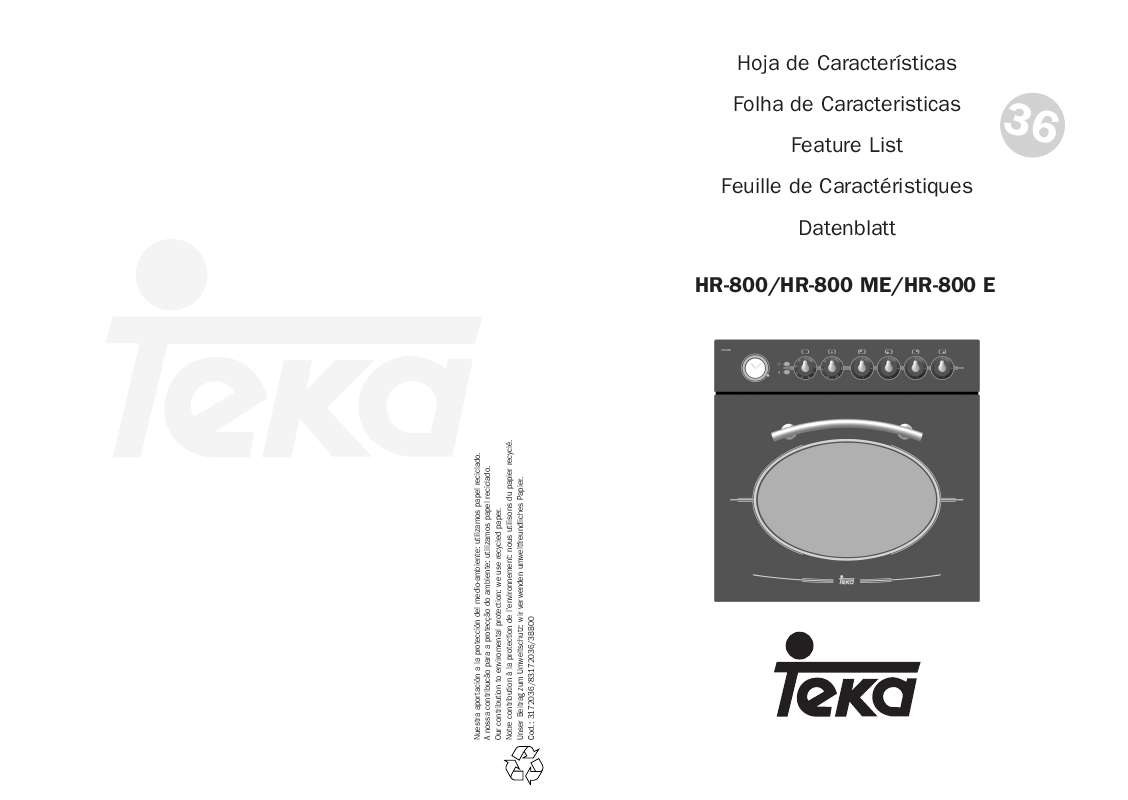 Guide utilisation TEKA HR-800 E de la marque TEKA