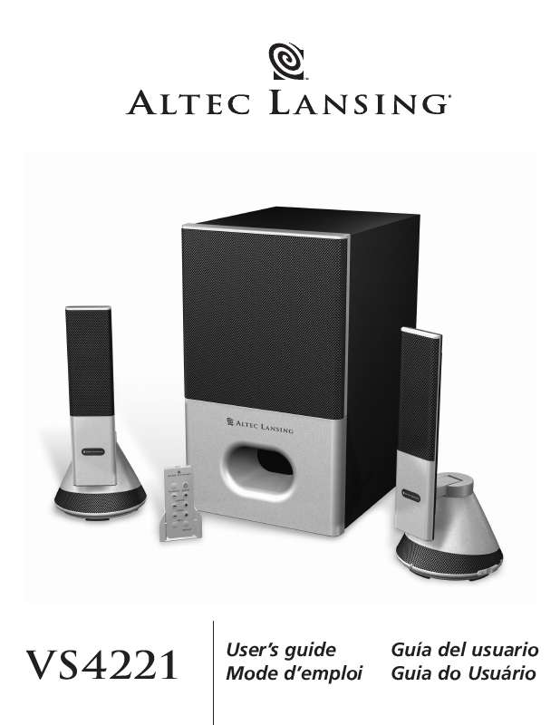 Guide utilisation  ALTEC LANSING VS4221  de la marque ALTEC LANSING