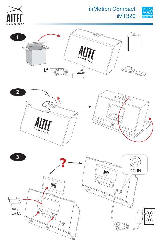 Guide utilisation ALTEC LANSING INMOTION COMPACT  de la marque ALTEC LANSING