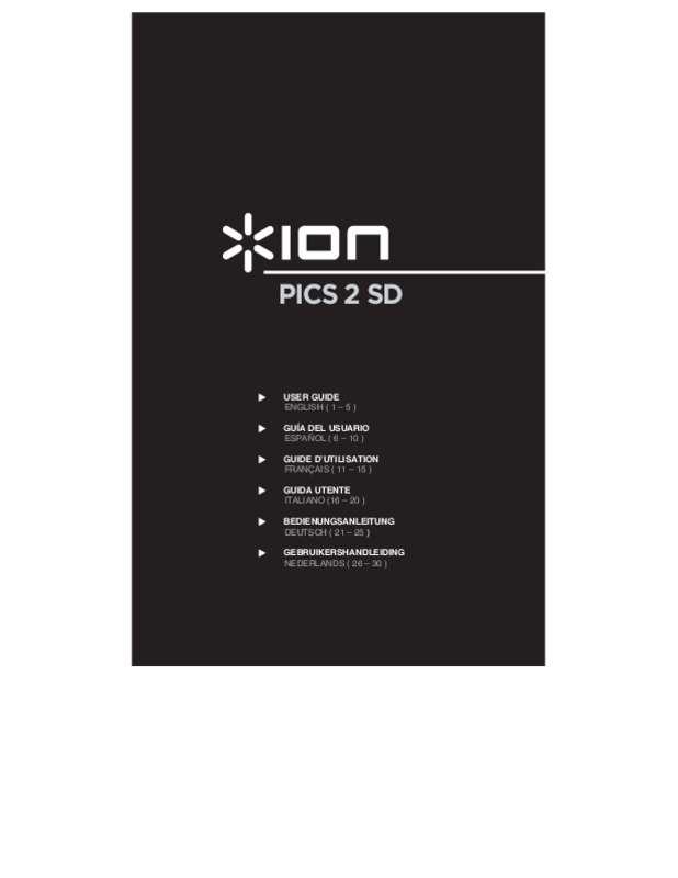 Guide utilisation ION DIO PICS2SD  de la marque ION