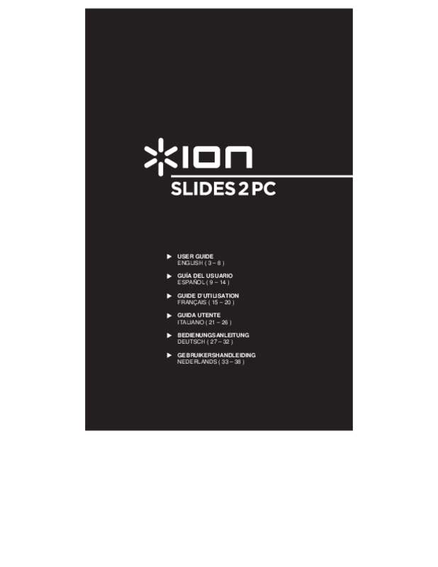 Guide utilisation ION SLIDES 2PC MK III  de la marque ION