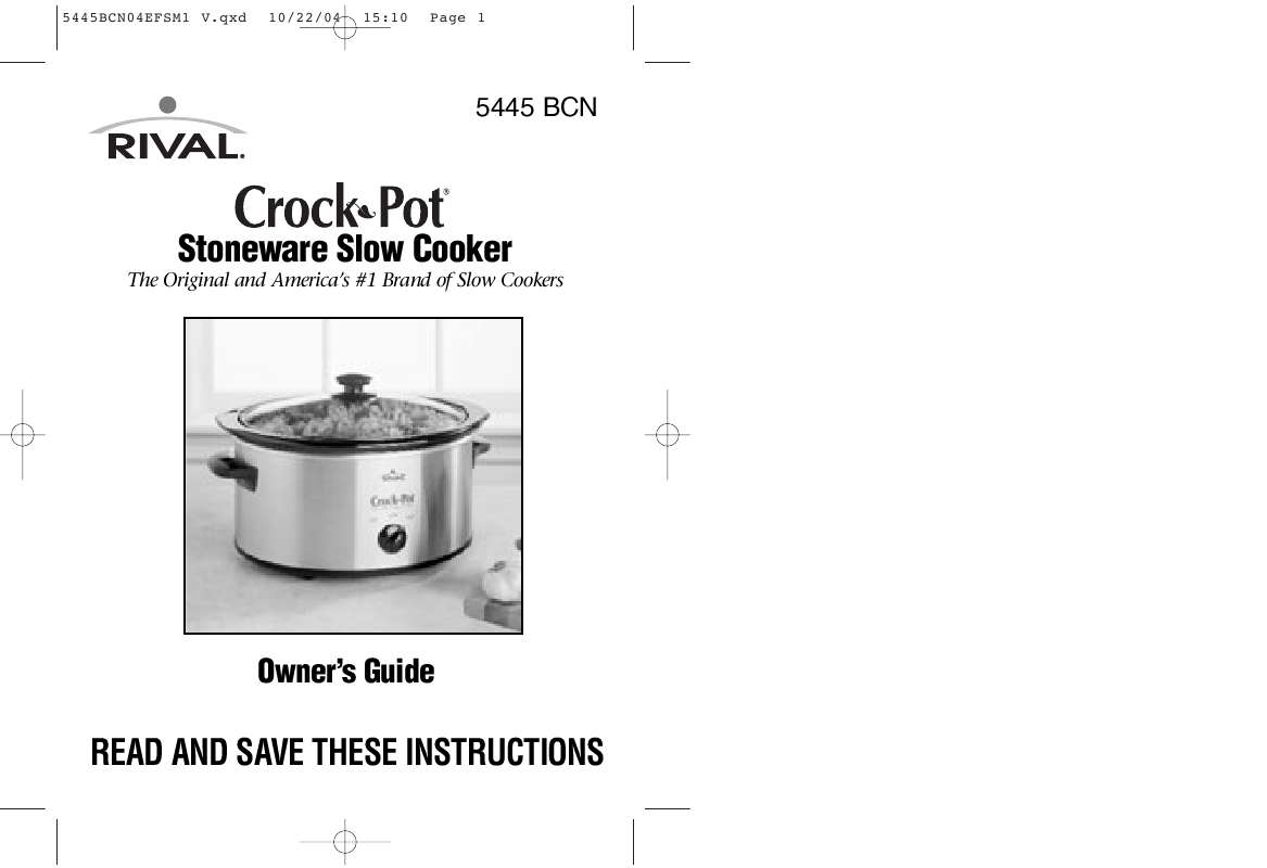 Guide utilisation  CROCK POT 5445 BCN STONEWARE SLOW COOKER  de la marque CROCK POT