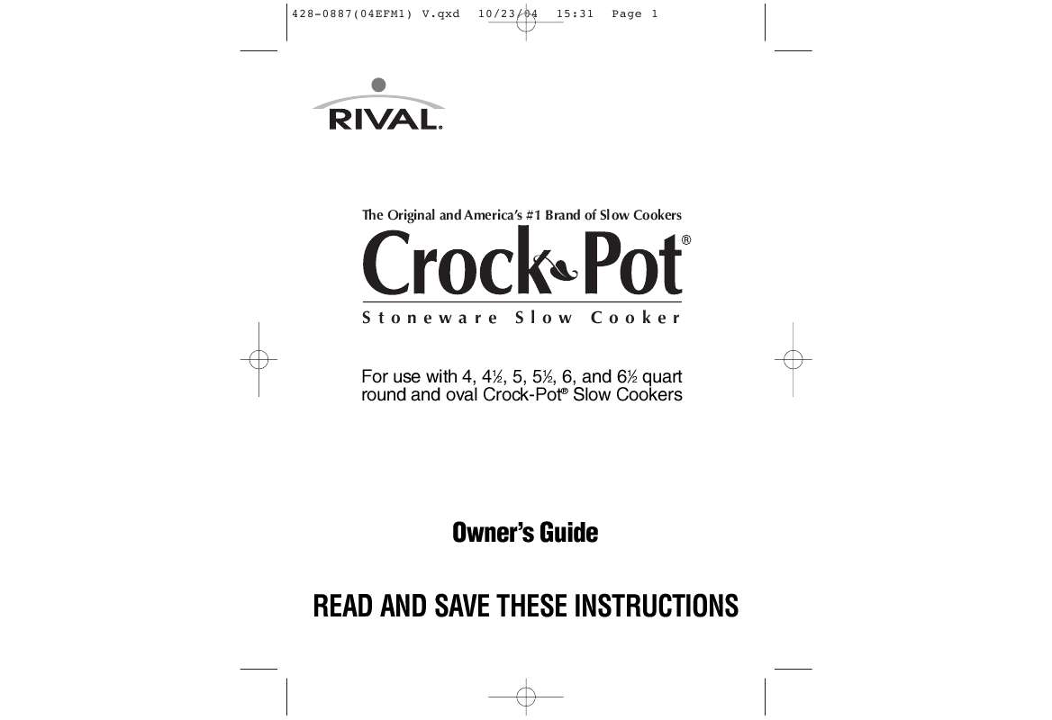 Guide utilisation  CROCK POT SCV551B-CN  de la marque CROCK POT