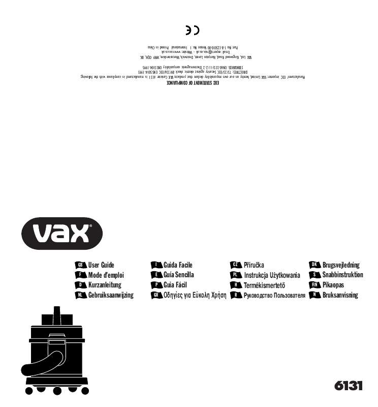 Guide utilisation  VAX 6131  de la marque VAX
