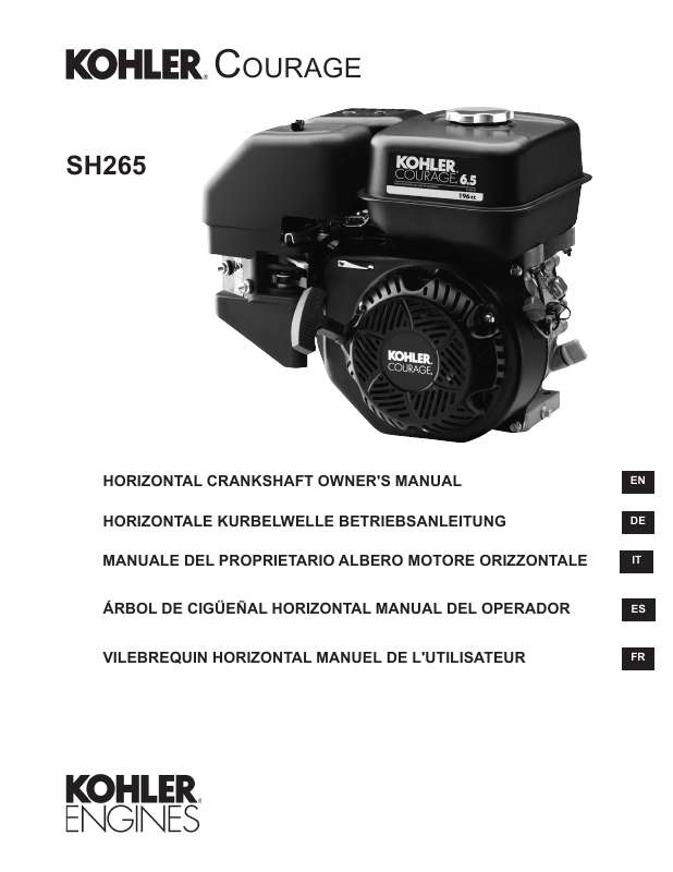 Guide utilisation  KOHLER SH265  de la marque KOHLER