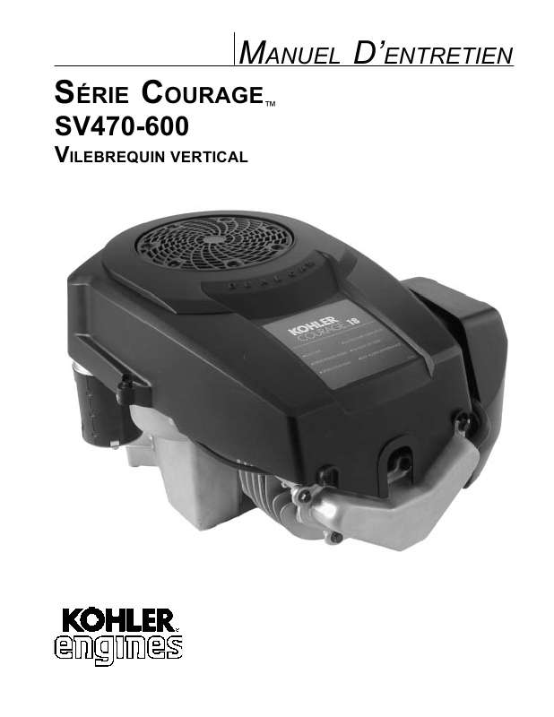 Guide utilisation  KOHLER SV470  de la marque KOHLER