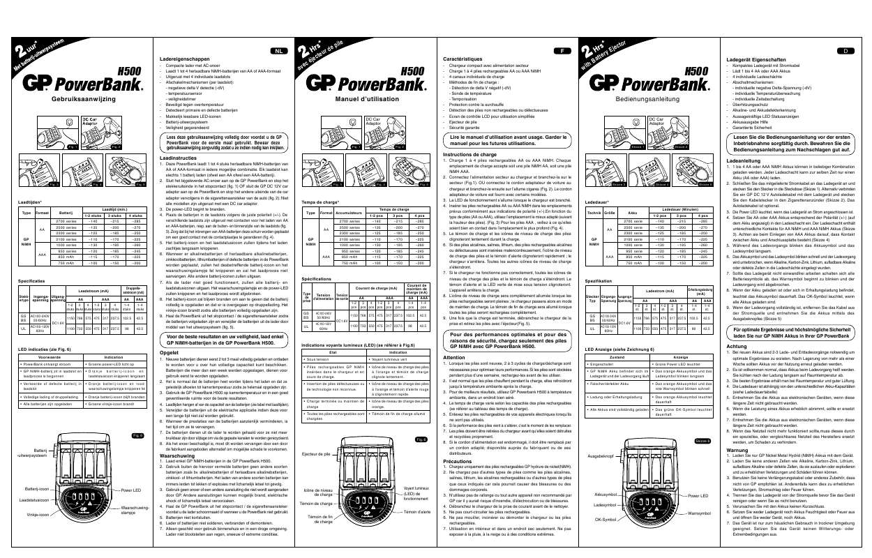 Guide utilisation GP BATTERIES H500  de la marque GP BATTERIES