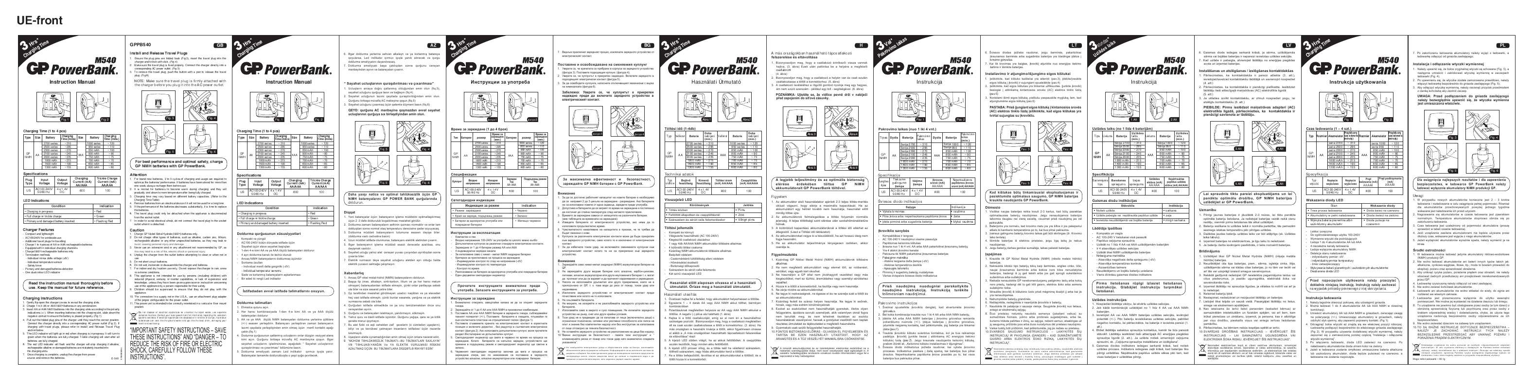 Guide utilisation GP BATTERIES POWERBANK M540  de la marque GP BATTERIES