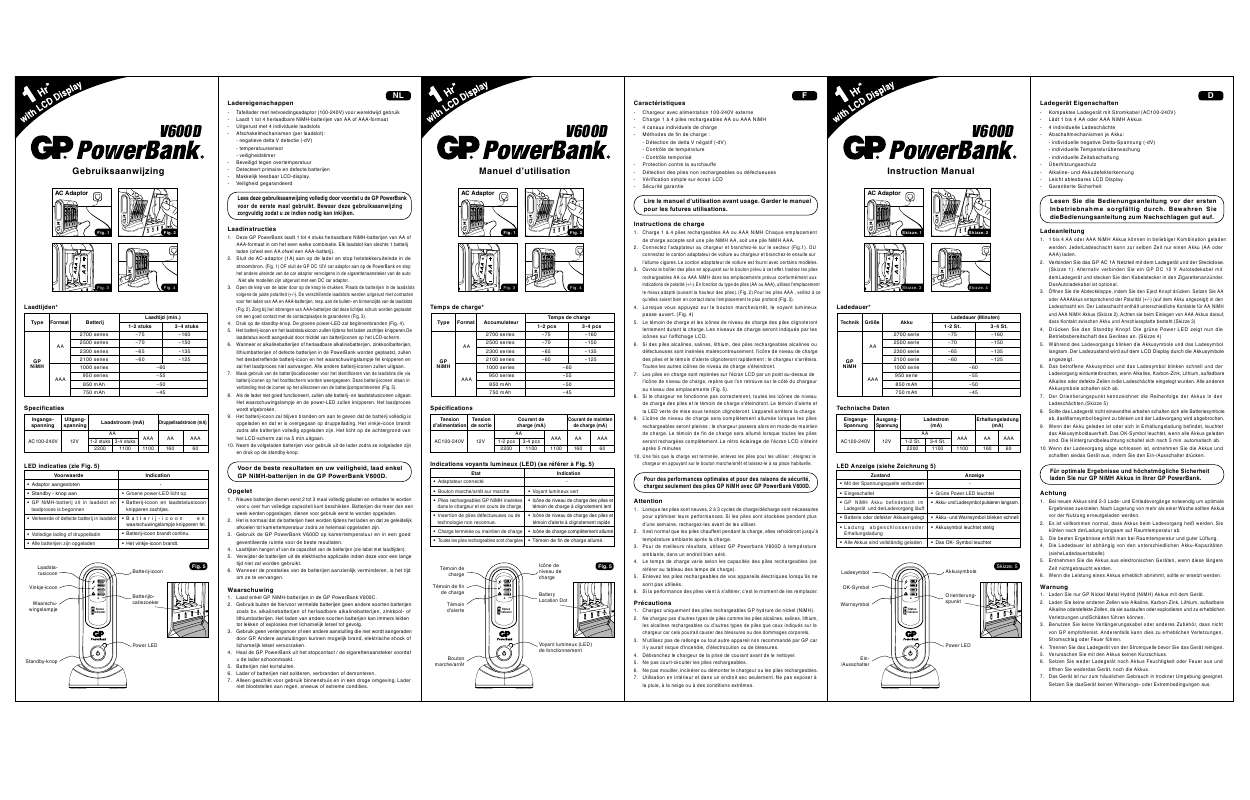 Guide utilisation GP BATTERIES POWERBANK V600D  de la marque GP BATTERIES