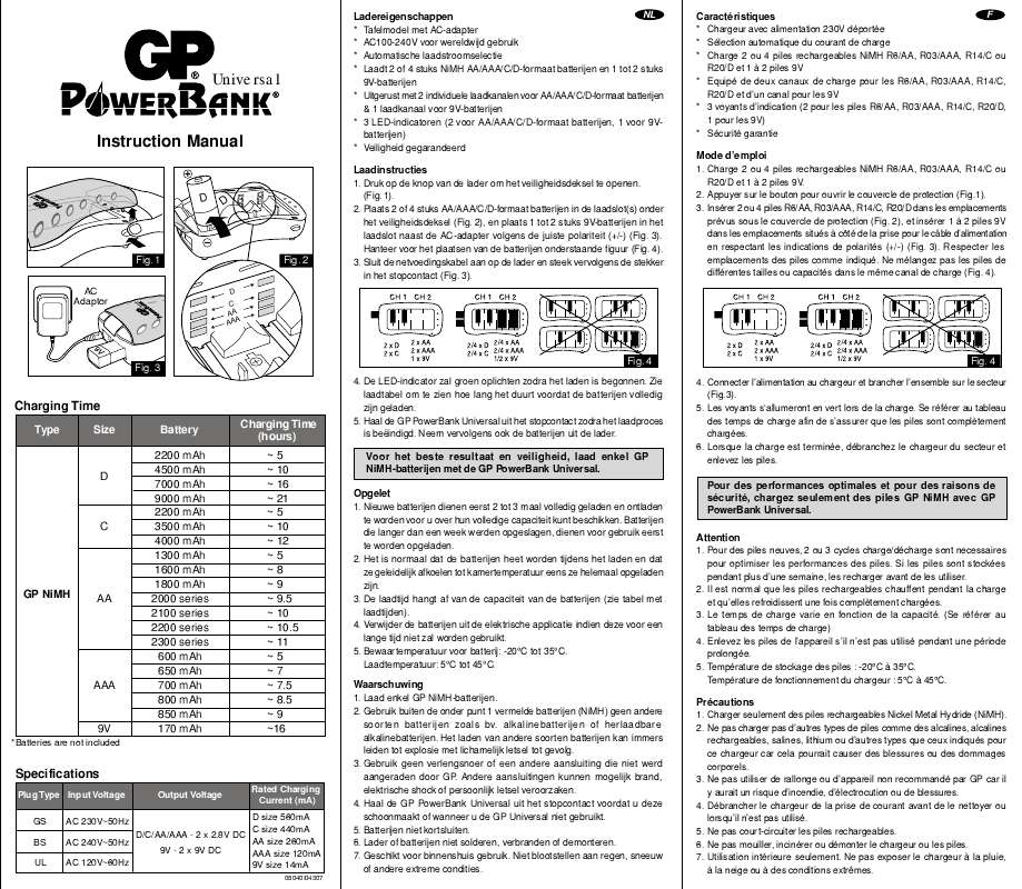 Guide utilisation GP BATTERIES UNIVERSAL POWERBANK  de la marque GP BATTERIES