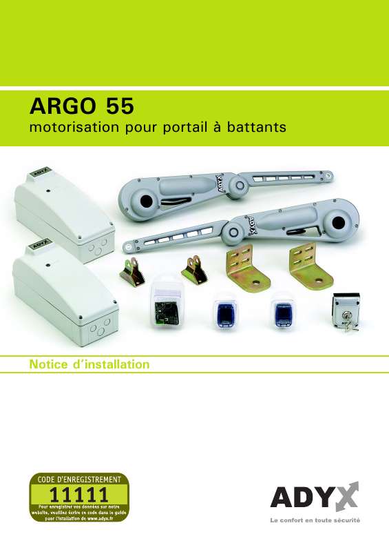 Guide utilisation  ADYX ARGO 55  de la marque ADYX