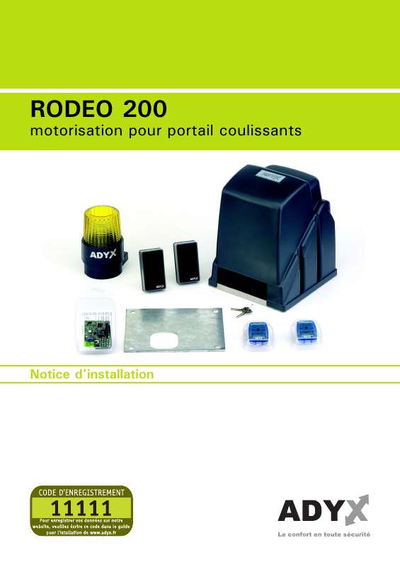 Guide utilisation  ADYX RODEO 200  de la marque ADYX