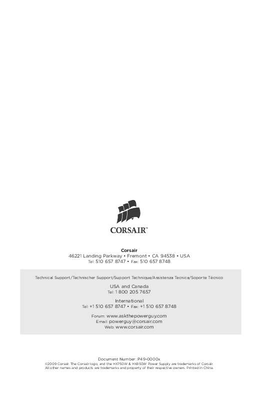 Guide utilisation CORSAIR HX750W  de la marque CORSAIR