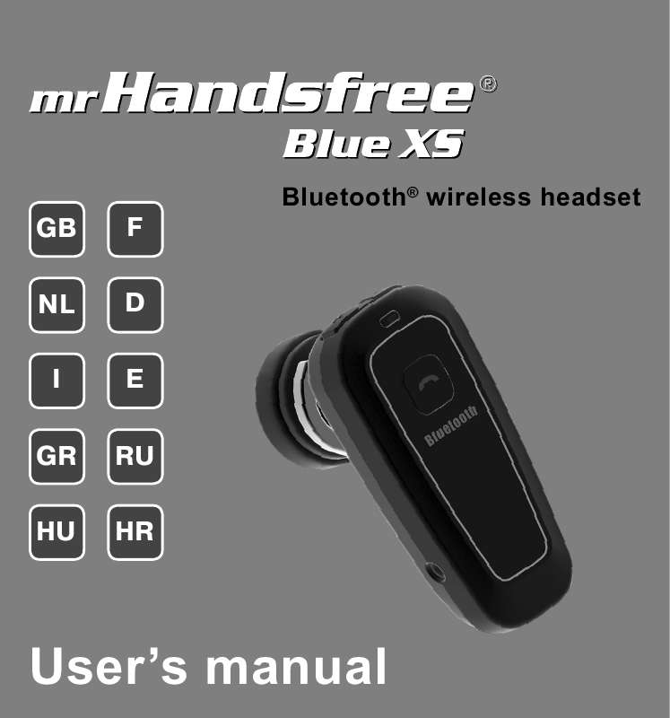 Guide utilisation MR HANDSFREE BLUE XS  de la marque MR HANDSFREE