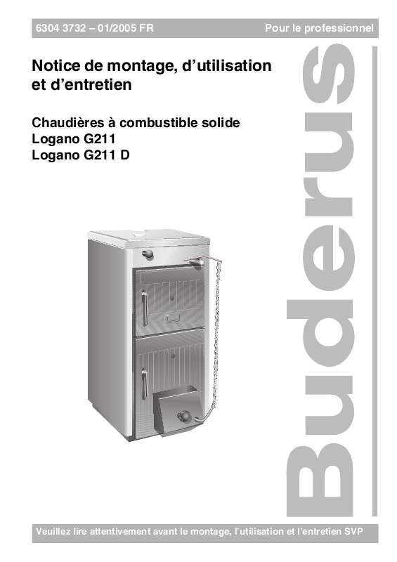 Guide utilisation  BUDERUS LOGANO G211 D  de la marque BUDERUS